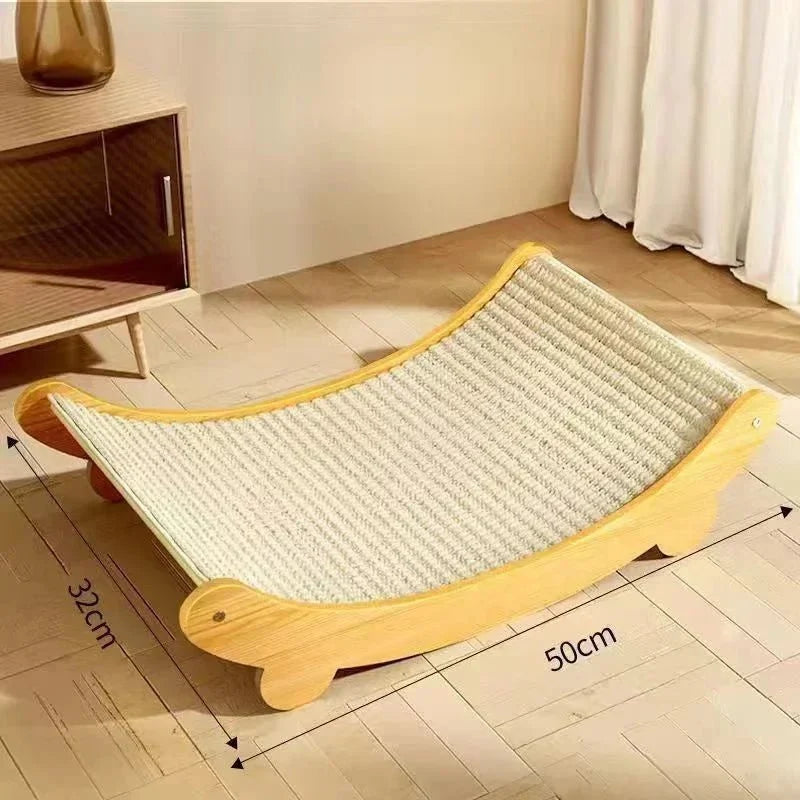 Cat Scratching Panel Sisal & Wood With Cozy Bed