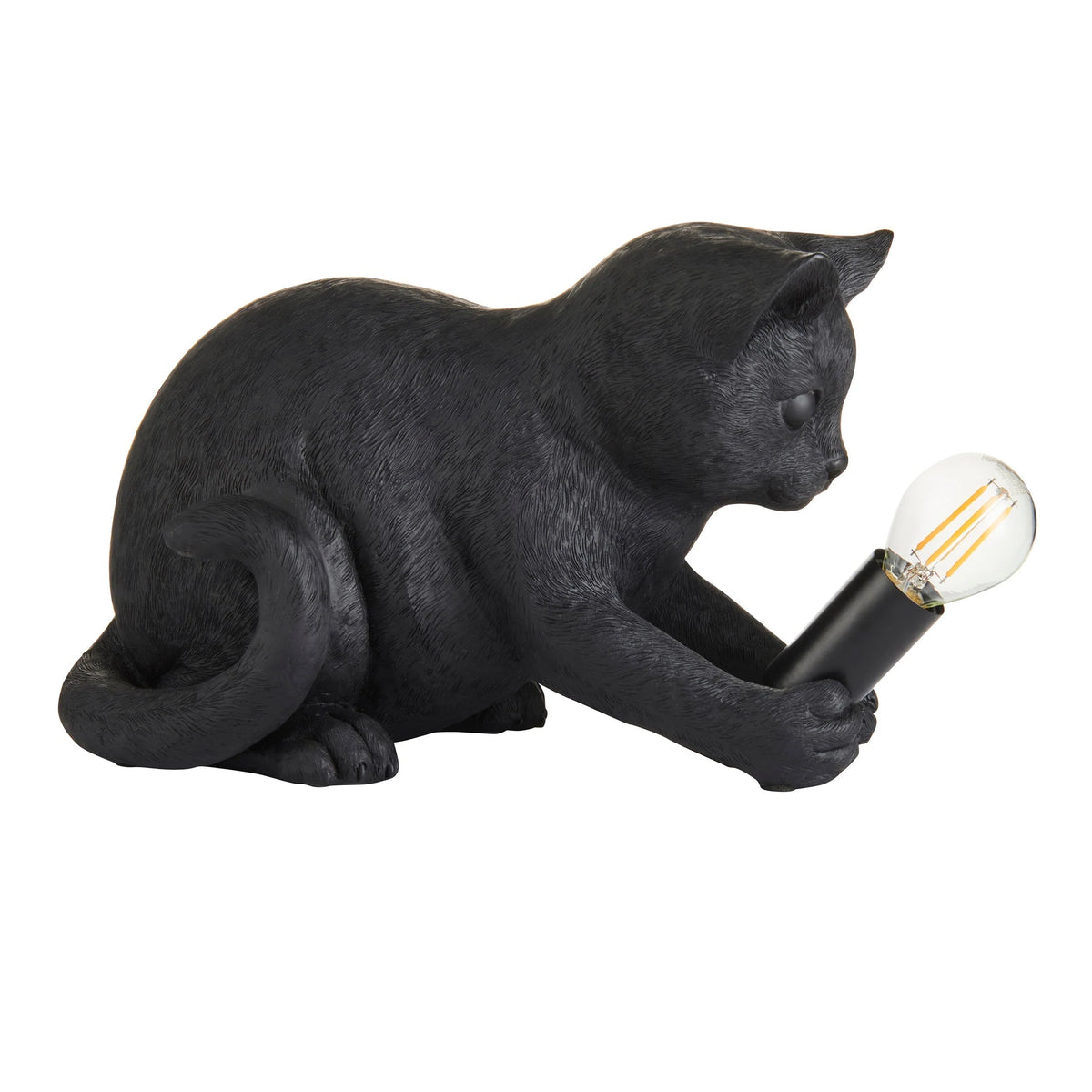 Cat Table Lamp Resin Kitten Design Inline Switch