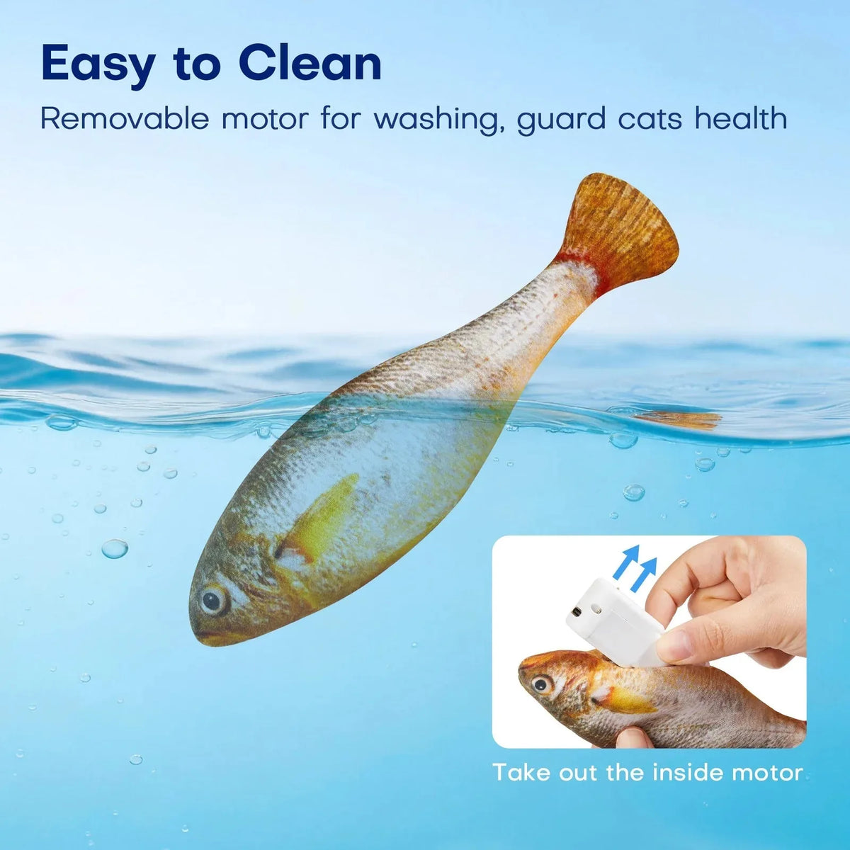Cat Toy Flopping Fish Touch-Activated Rechargeable 3-Pack