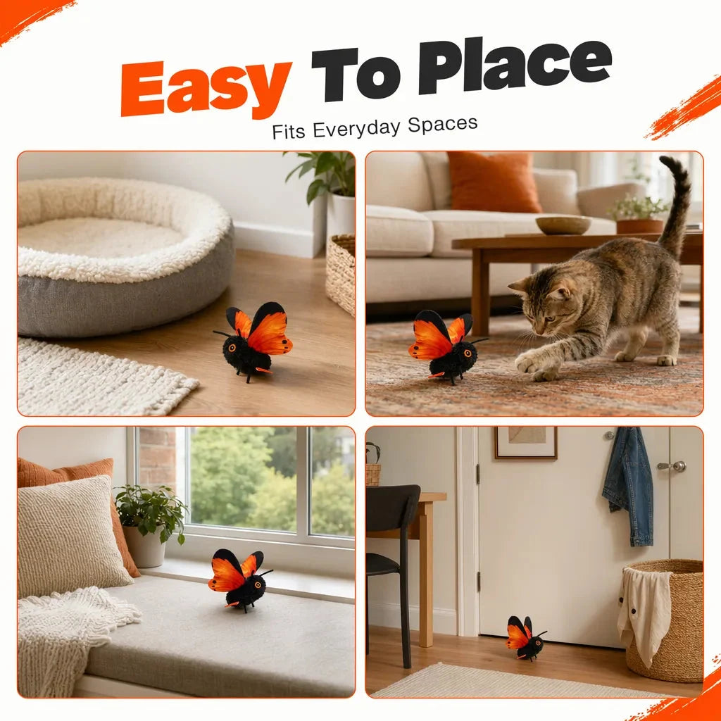 Cat Toy Interactive Flapping Butterfly Touch-Activated Motion-Sensing