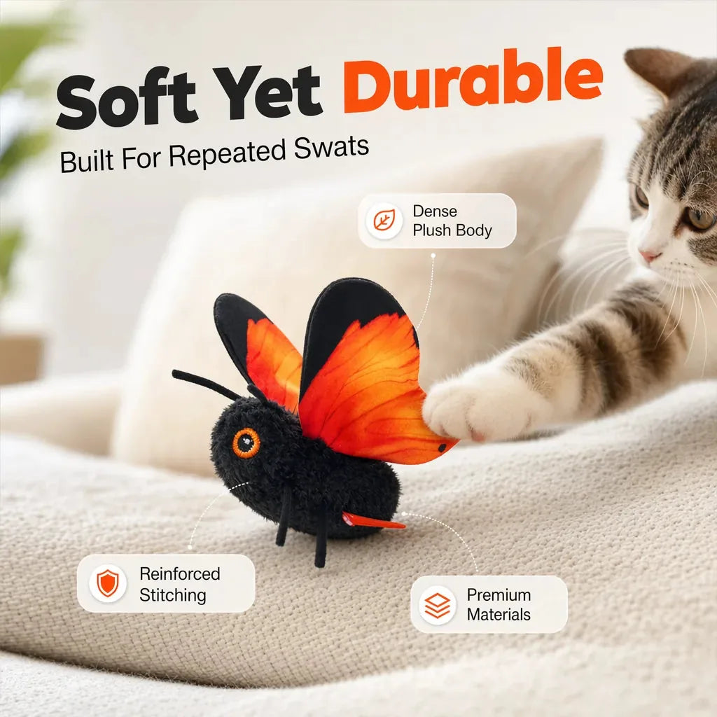 Cat Toy Interactive Flapping Butterfly Touch-Activated Motion-Sensing