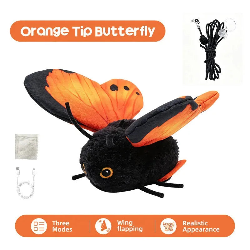 Cat Toy Interactive Flapping Butterfly Touch-Activated Motion-Sensing