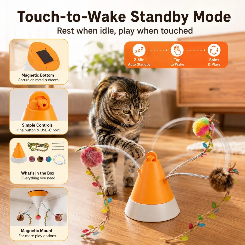 Cat Toy Rotating Laser Teaser USB-C Rechargeable