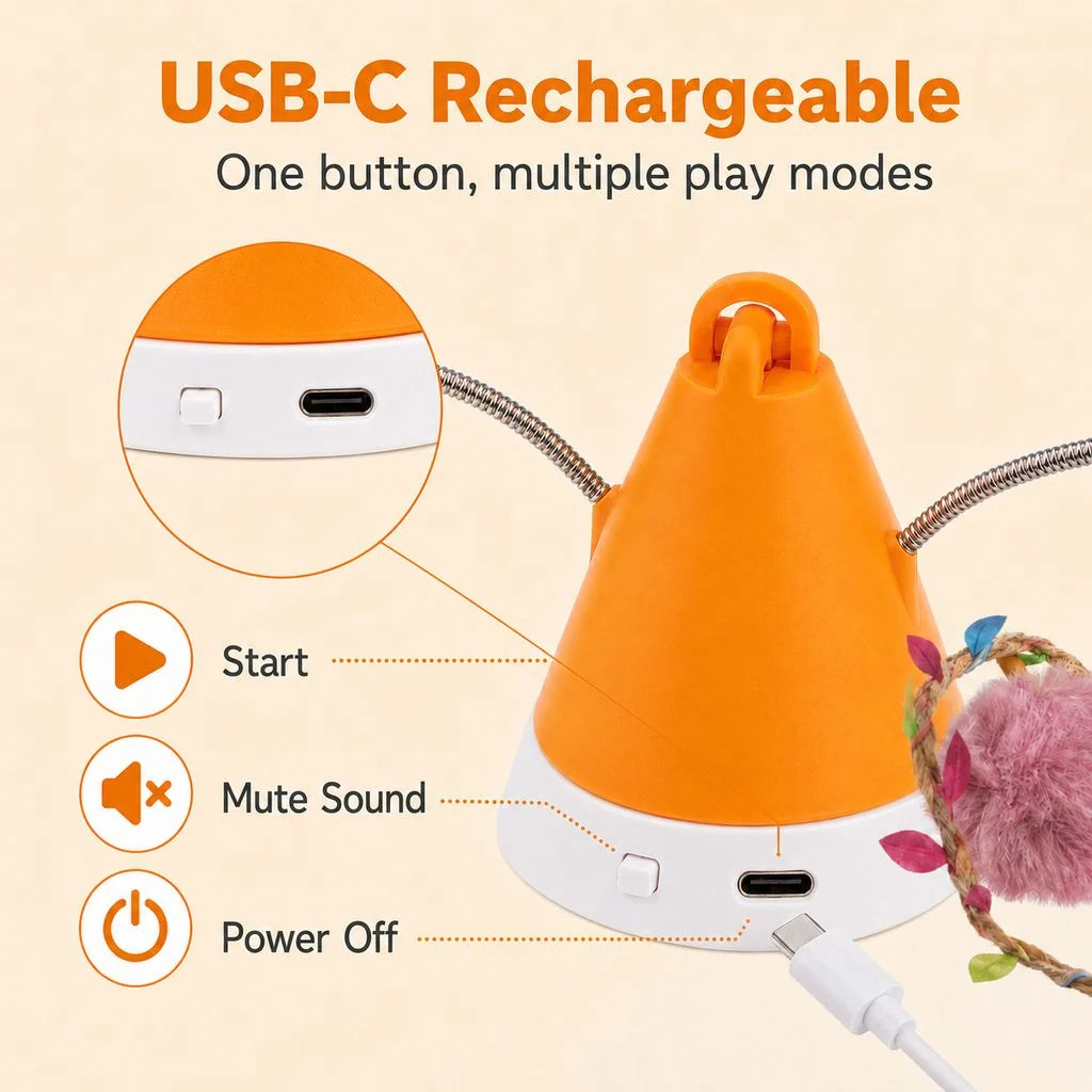 Cat Toy Rotating Laser Teaser USB-C Rechargeable