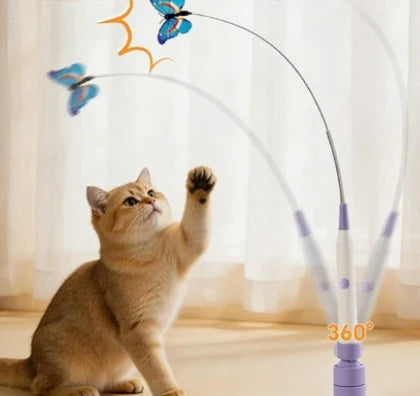 Cat Toy Spinning Butterfly USB Rechargeable Suction Base