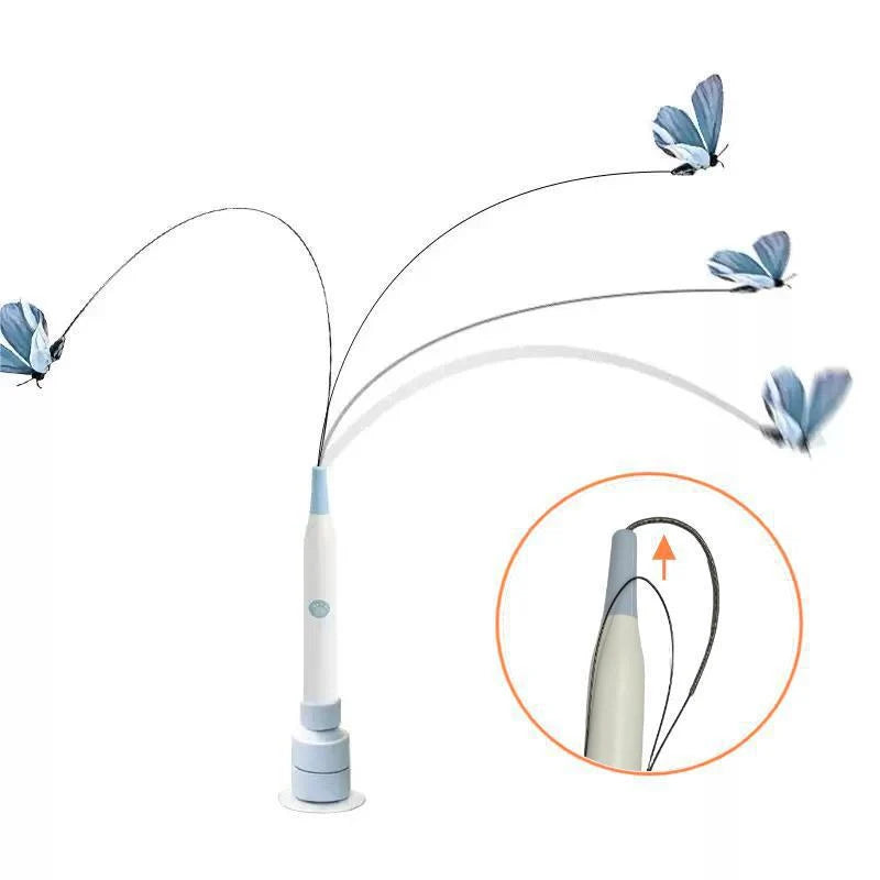 Cat Toy Spinning Butterfly USB Rechargeable Suction Base