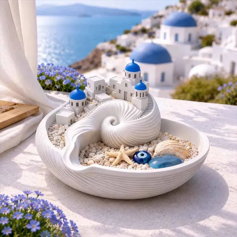 Catchall Bowl Santorini-Inspired 3D-Printed 6-Inch