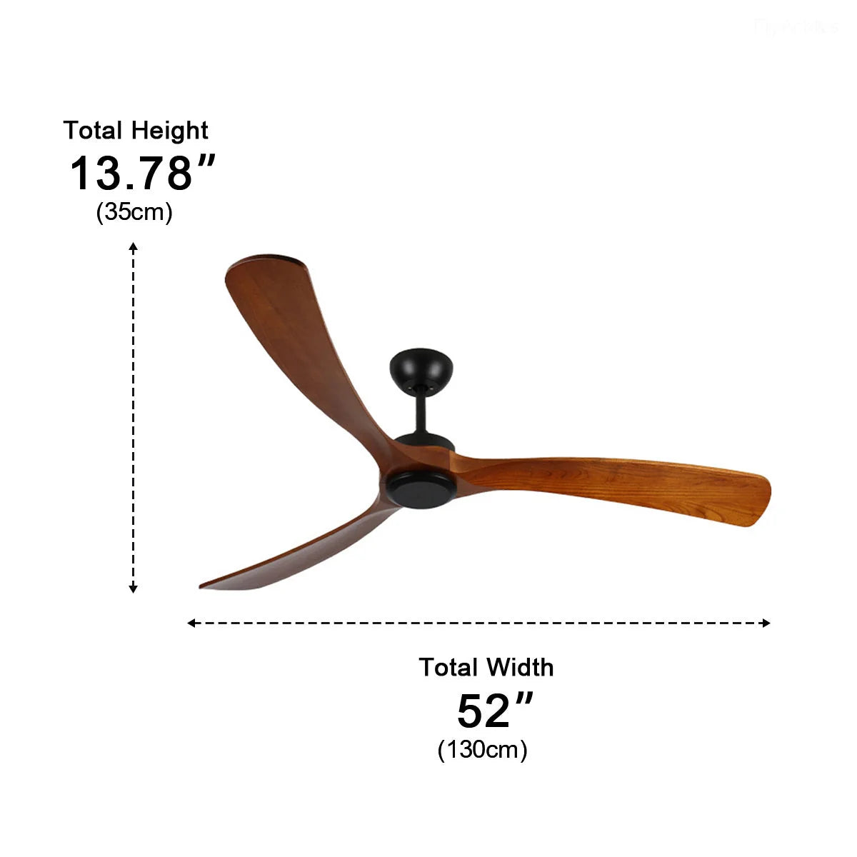 Ceiling Fan IP65 Moisture-Resistant Reversible Airflow Remote Control