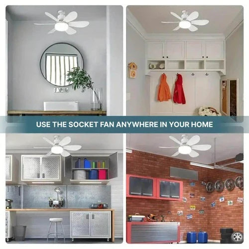 Ceiling Fan Light E27 Socket Remote Control Quiet Operation