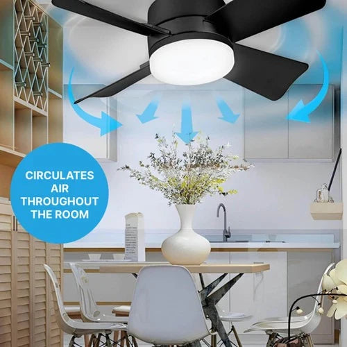 Ceiling Fan Light E27 Socket Remote Control Quiet Operation
