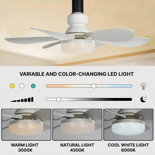 Ceiling Fan Light E27 Socket Remote Control Quiet Operation