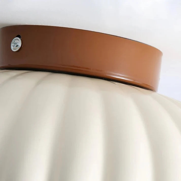 Ceiling Light Flush Mount Iron Frame & Clear Glass