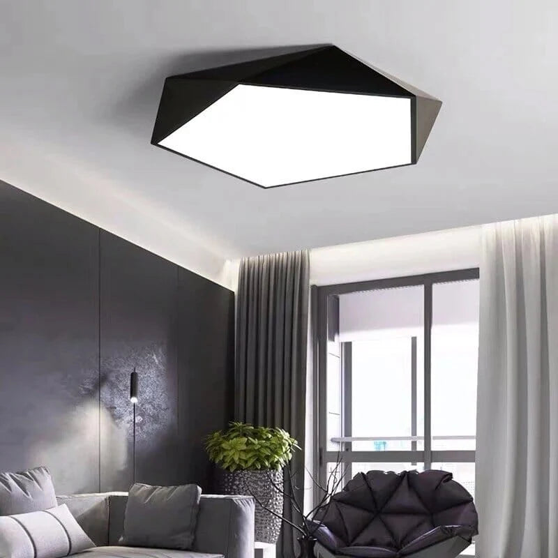 Ceiling Light Geometric Faceted Diffuser & Integrated LED