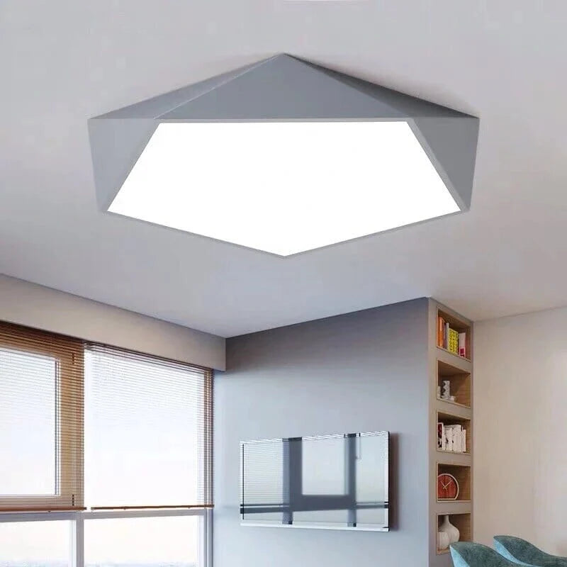 Ceiling Light Geometric Faceted Diffuser & Integrated LED