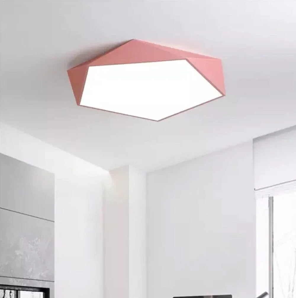 Ceiling Light Geometric Faceted Diffuser & Integrated LED