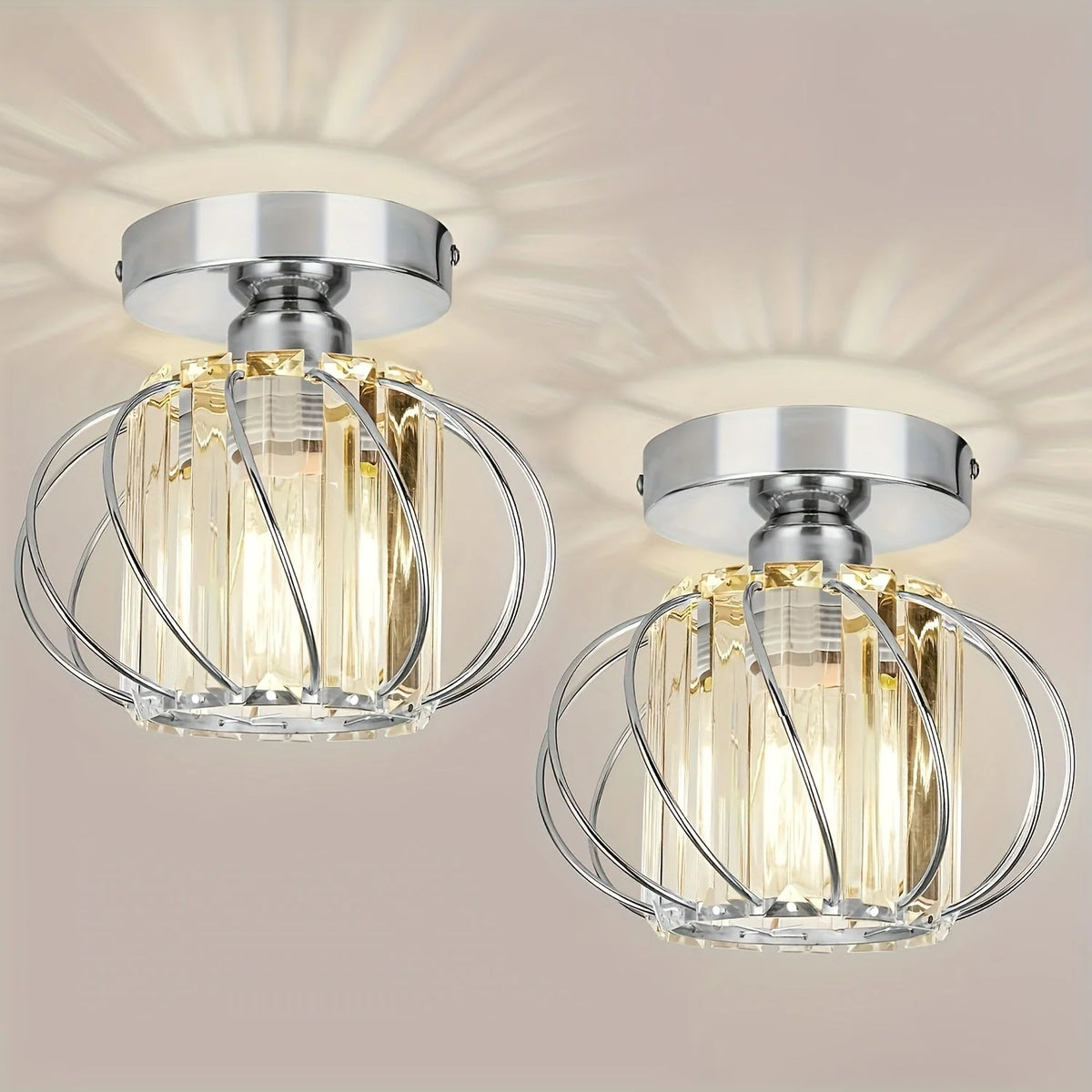 Ceiling Light Industrial Rounded Cage Short Drop