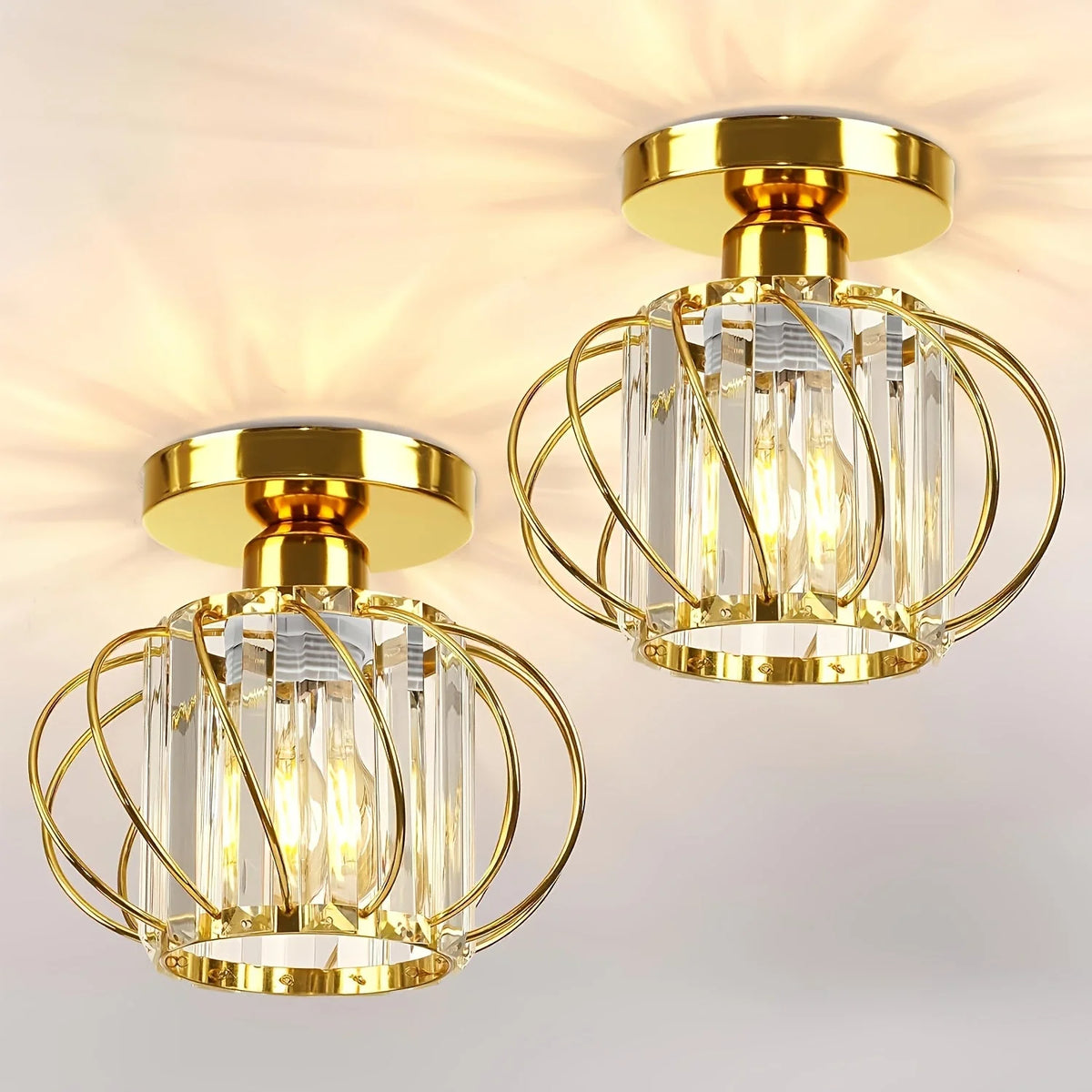 Ceiling Light Industrial Rounded Cage Short Drop