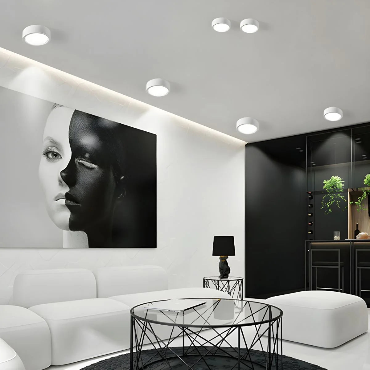 Ceiling Light Low-Profile Surface-Mounted Adjustable Color Temperature