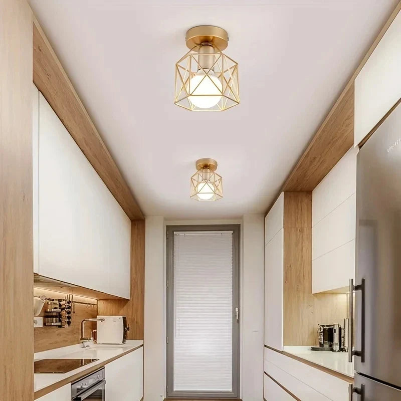Ceiling Light Open Geometric Metal Cage