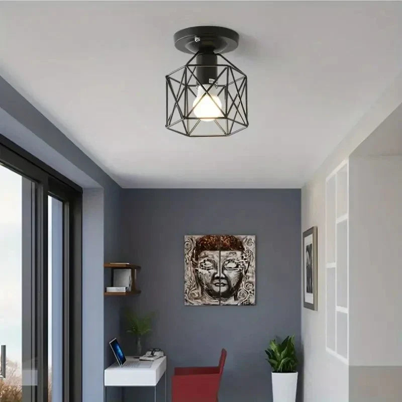 Ceiling Light Open Geometric Metal Cage