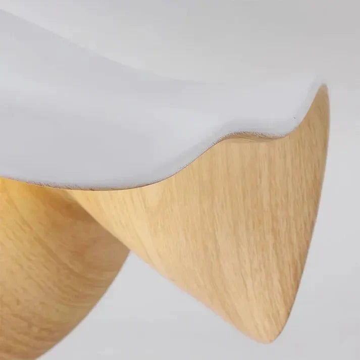 Ceiling Light Resin Petals & Timber Center Flush Mount