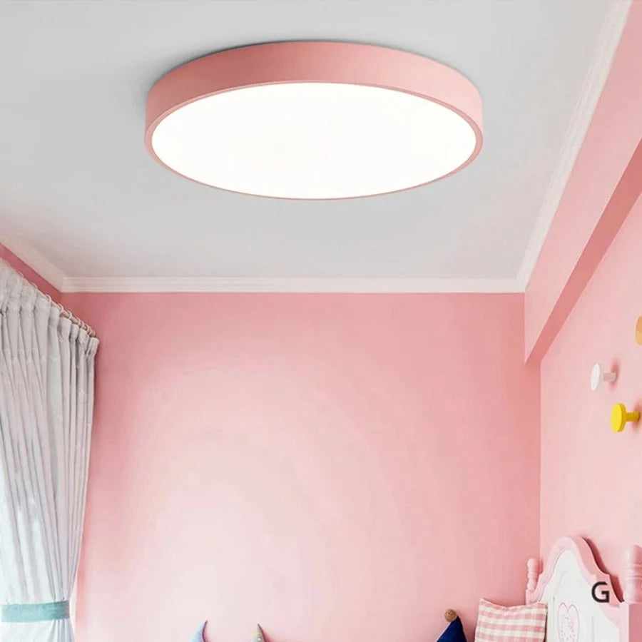 Ceiling Light Round Macaron Design Built-In LED