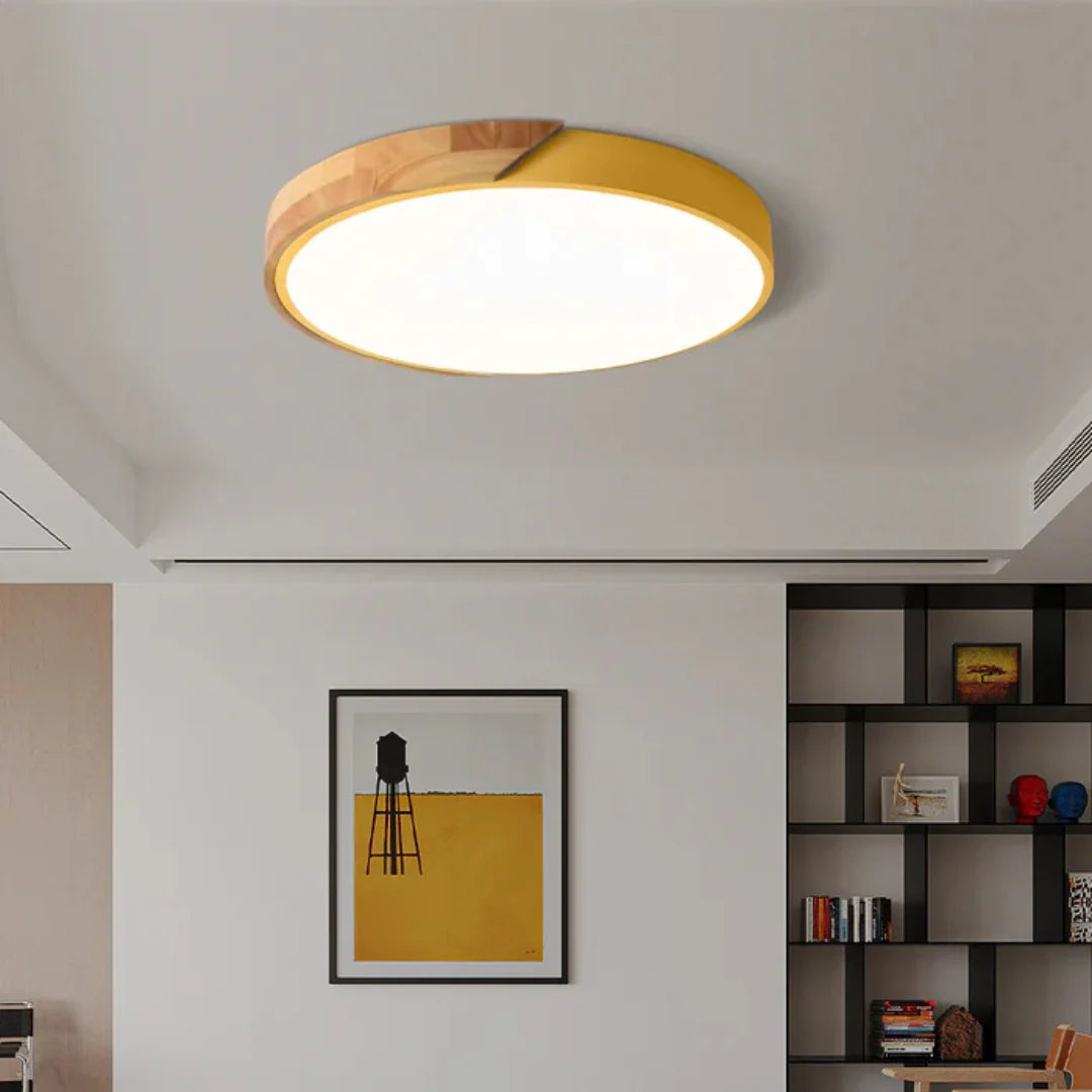 Ceiling Light Timber Ring Flush Mount Integrated LED