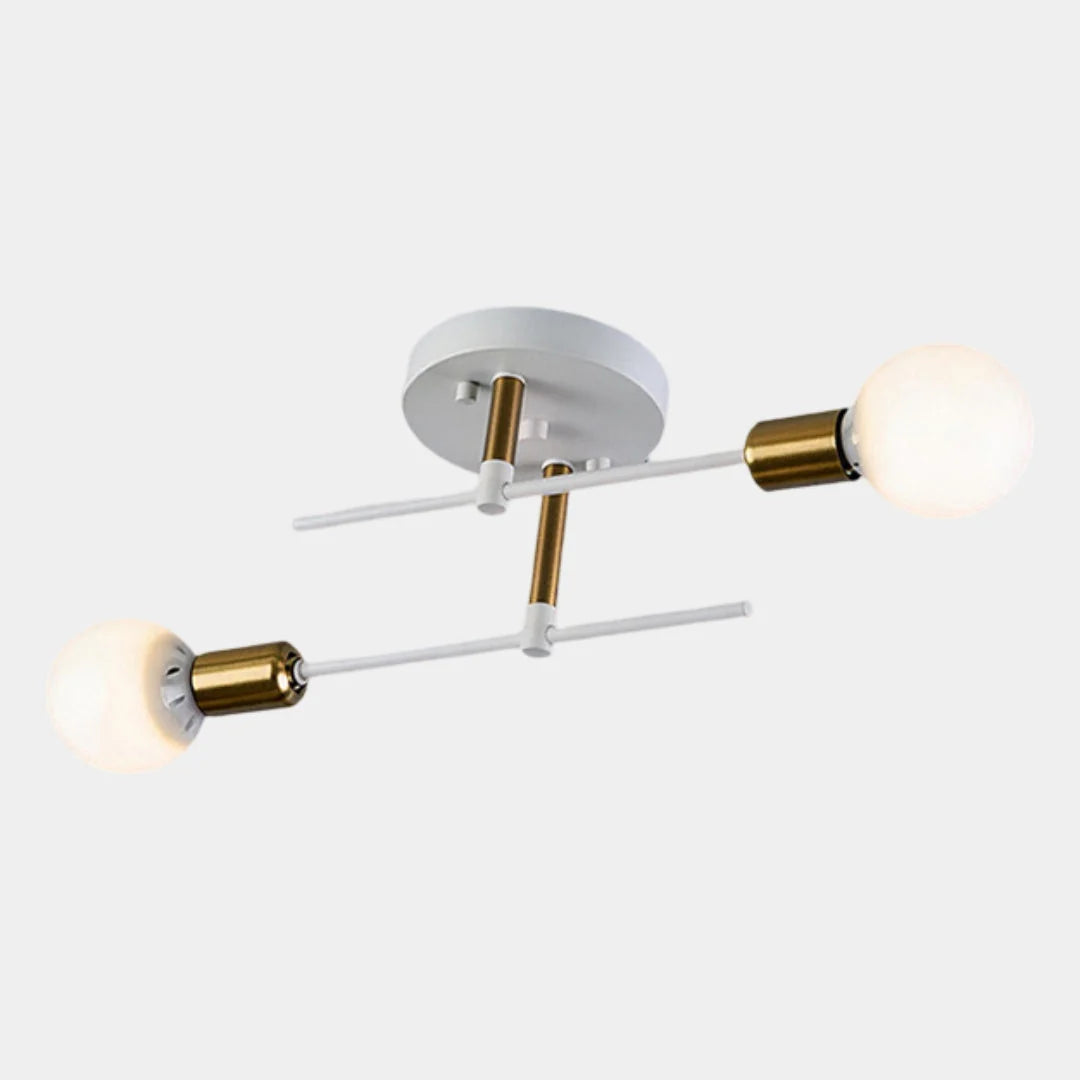 Ceiling Light Two-Light Flush-Mount Black & Gold 60 cm