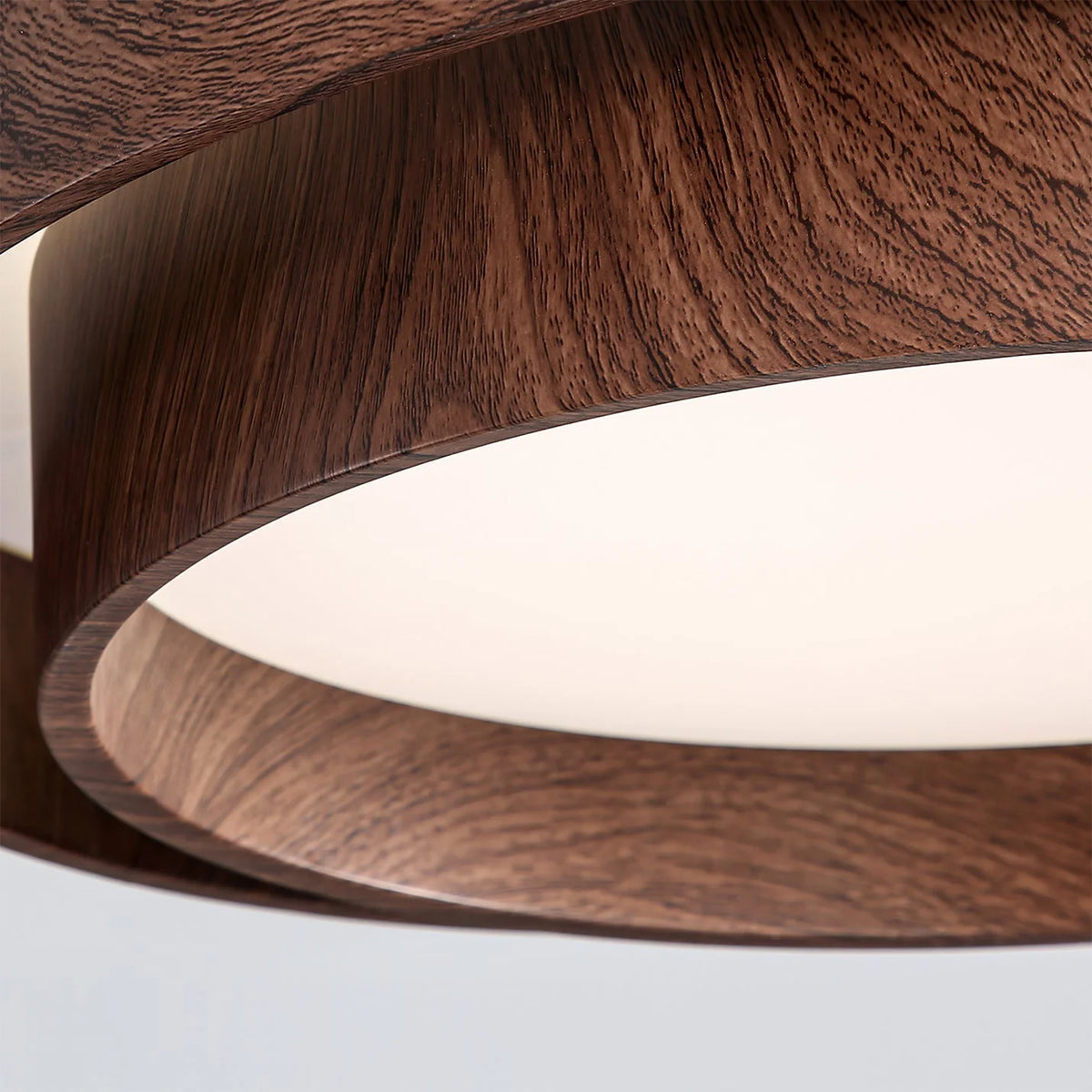 Ceiling Light Walnut Finish Edge-Emitting Integrated LED
