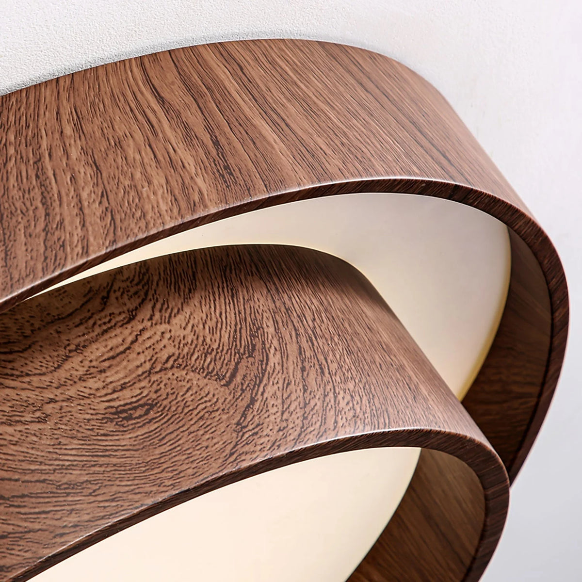 Ceiling Light Walnut Finish Edge-Emitting Integrated LED