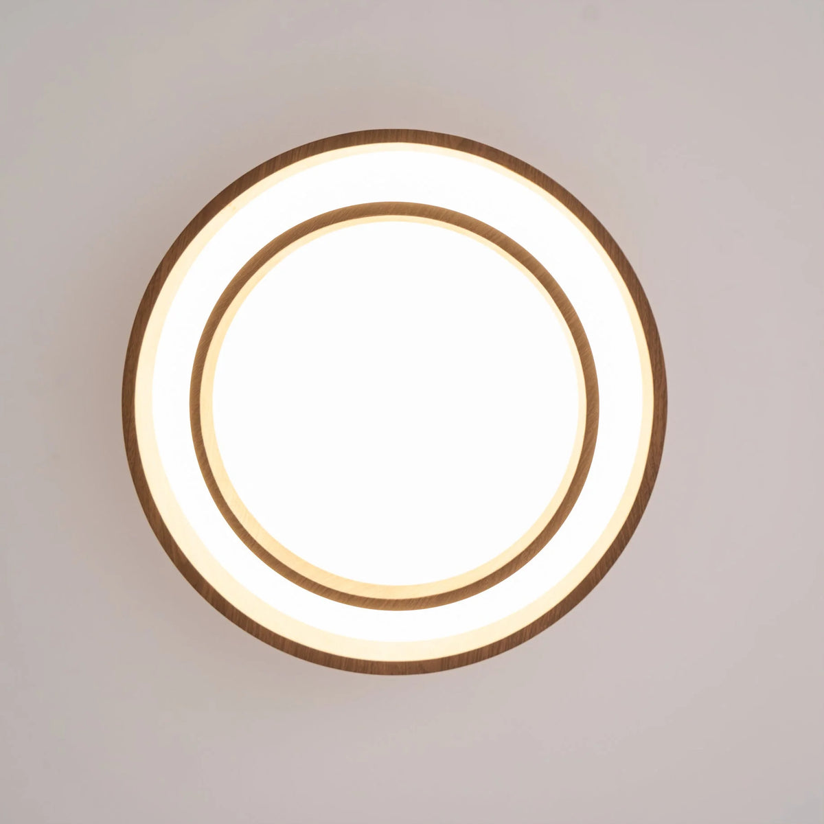 Ceiling Light Walnut Finish Edge-Emitting Integrated LED