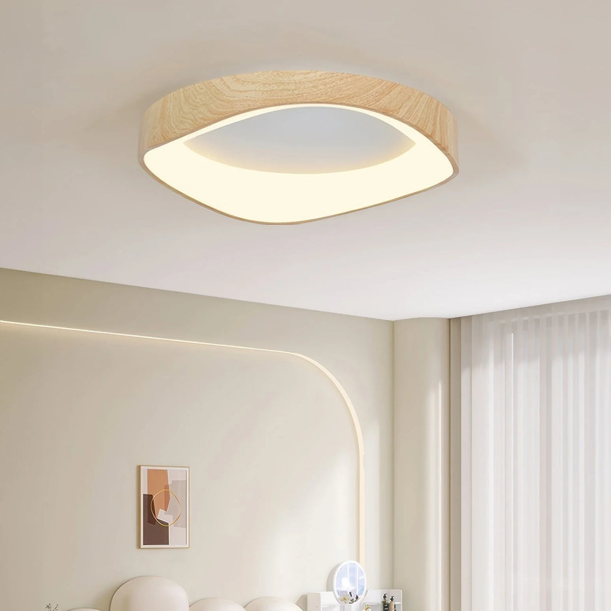 Ceiling Light Wood Grain Dual-Output LED