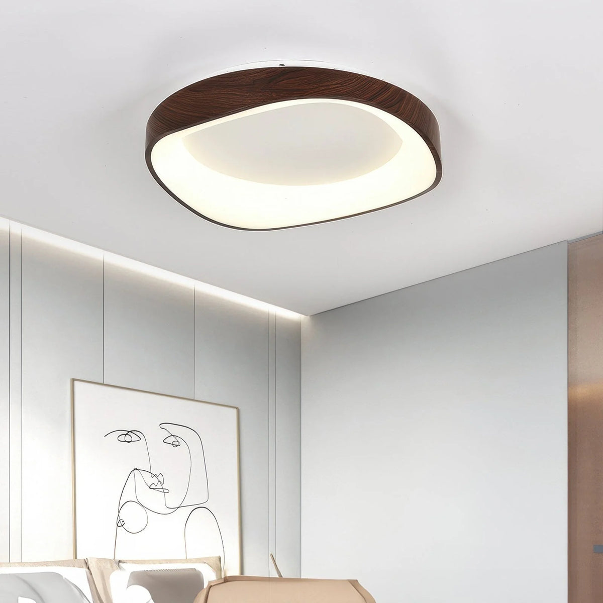 Ceiling Light Wood Grain Dual-Output LED