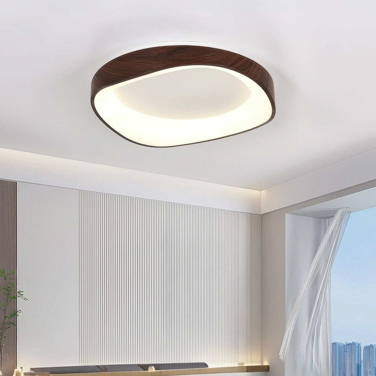 Ceiling Light Wood Grain Dual-Output LED