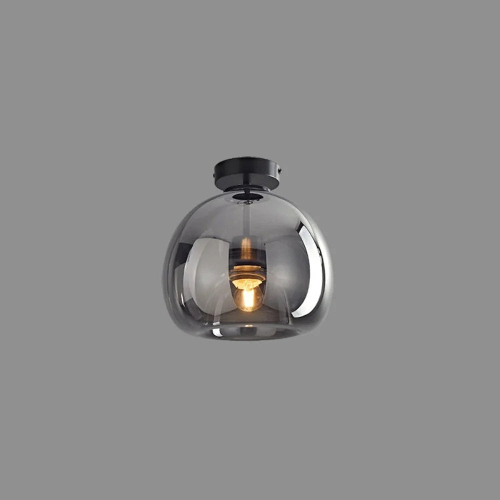 Ceiling Pendant Light Amber Bubble Glass Adjustable Drop