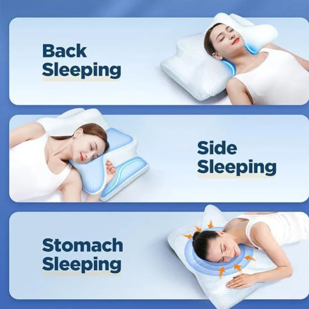 Cervical Pillow Contoured Memory Foam Washable Cooling Cover