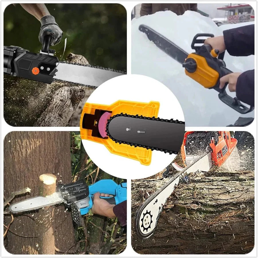 Chainsaw Chain Sharpener Clamp-On Replaceable Stone
