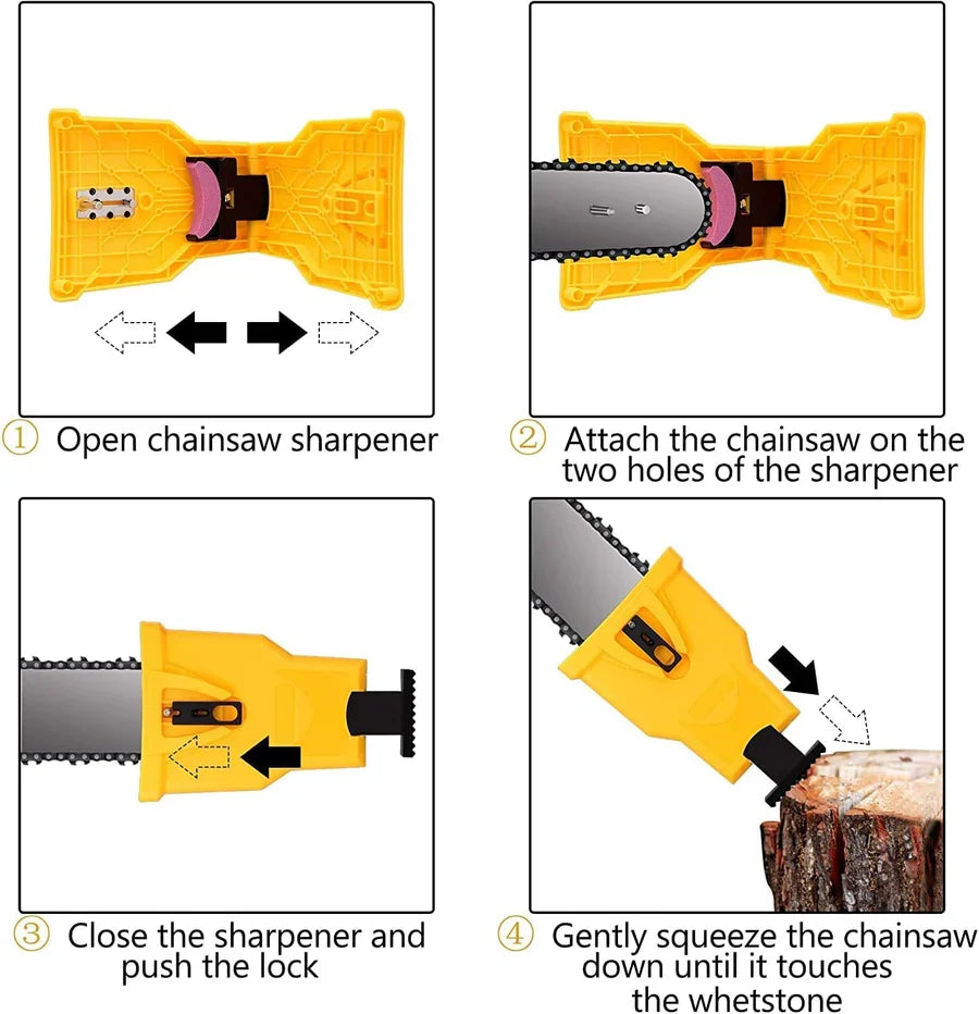 Chainsaw Chain Sharpener Clamp-On Replaceable Stone
