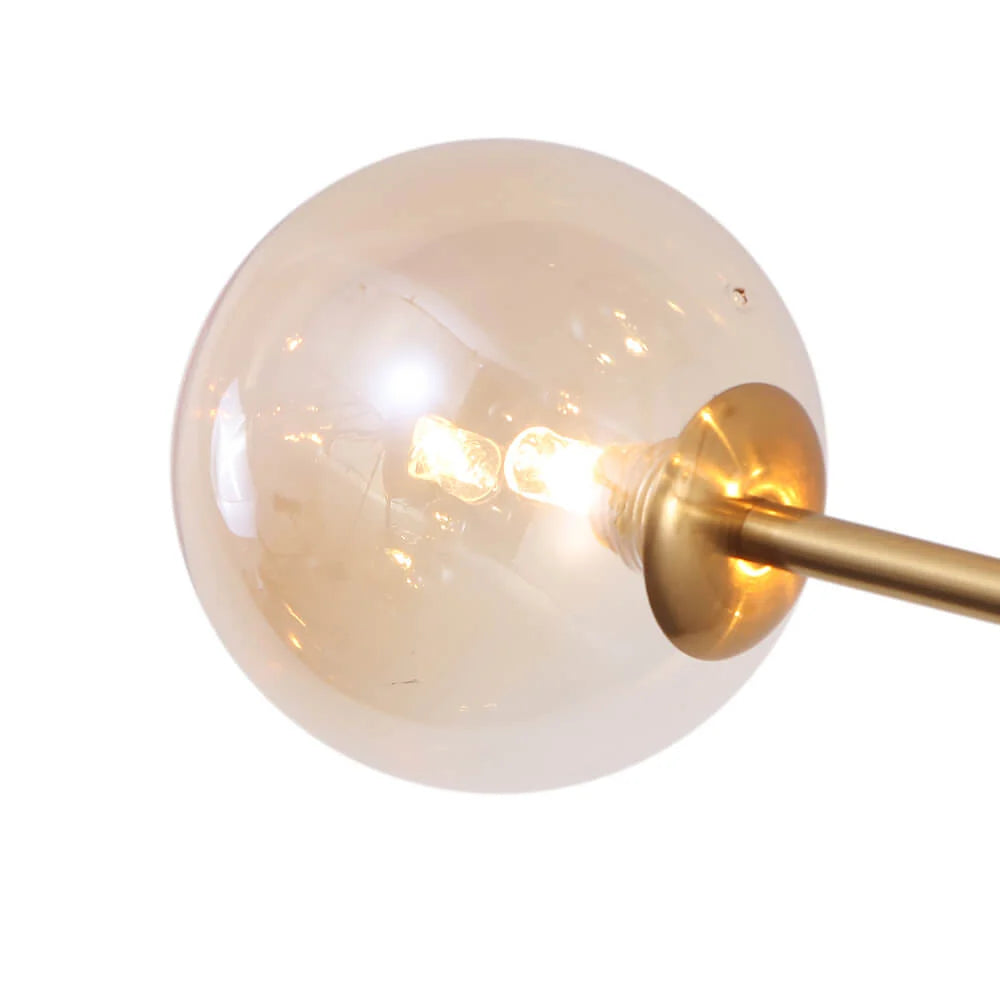 Chandelier 15 Glass Globes Adjustable Height & Sloped Ceiling Compatible