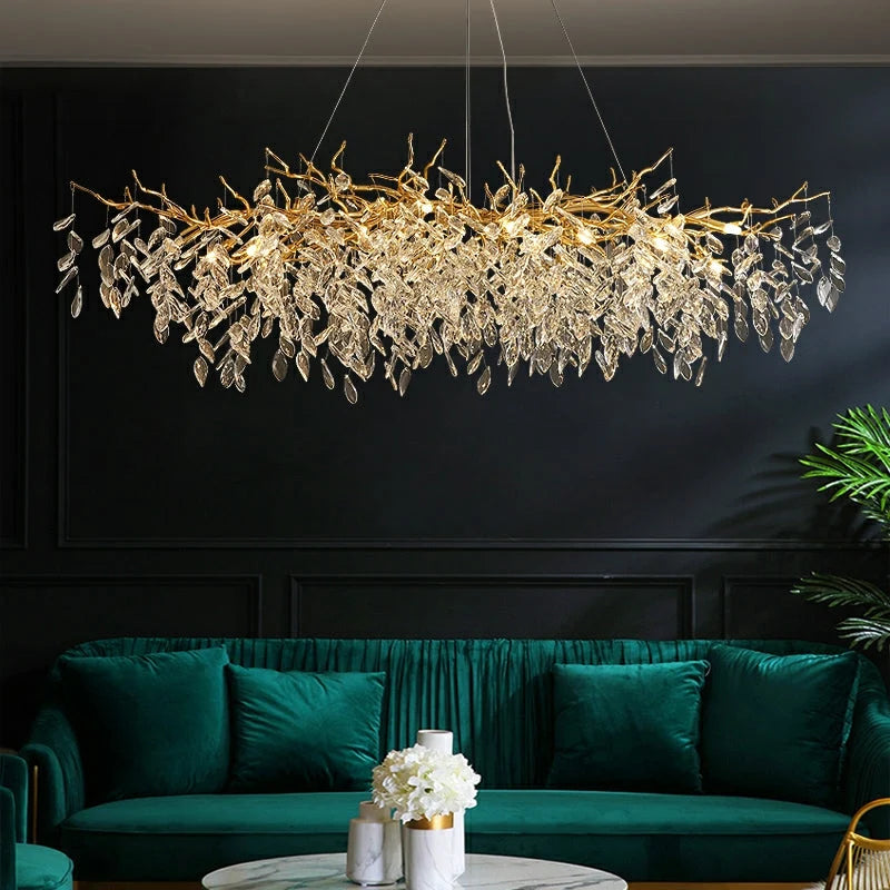 Chandelier Crystal Branch Design With LED Bulbs