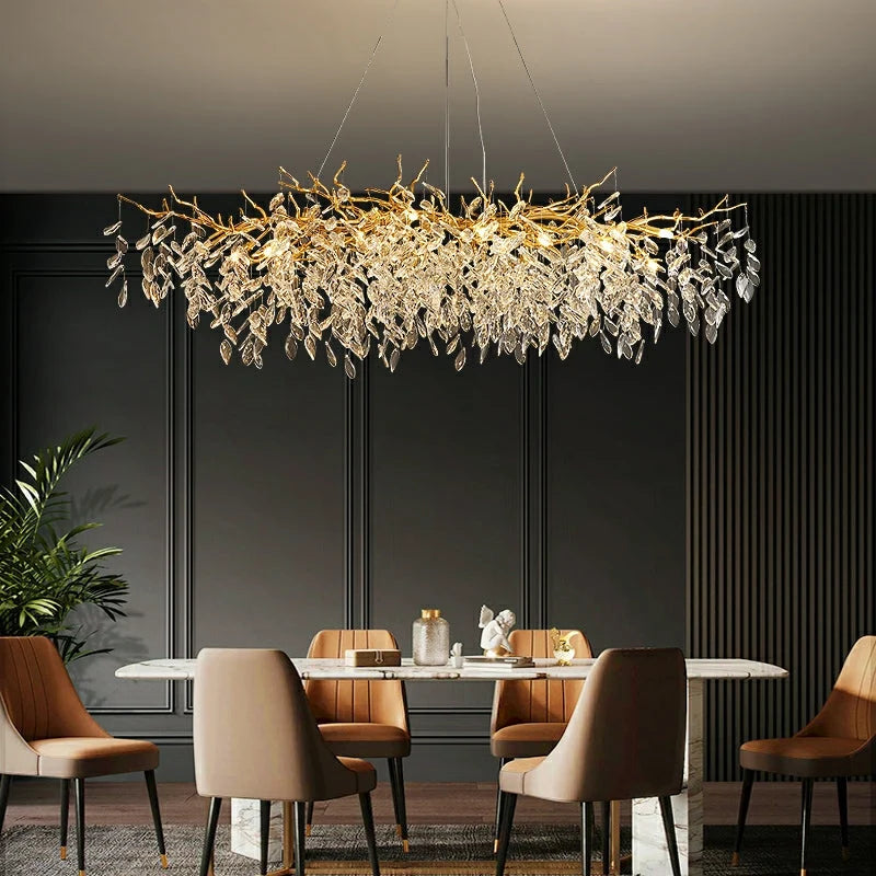 Chandelier Crystal Branch Design With LED Bulbs