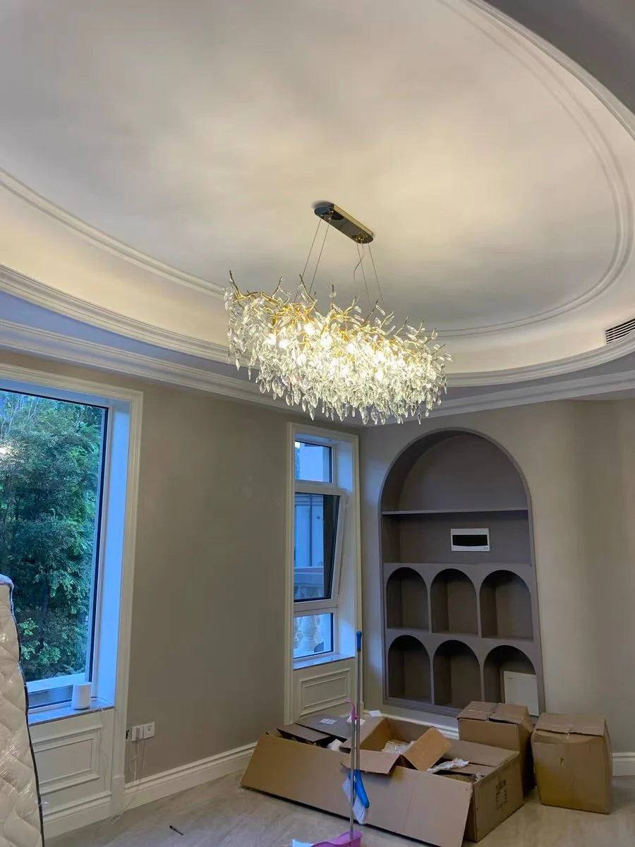 Chandelier Crystal Branch Design With LED Bulbs