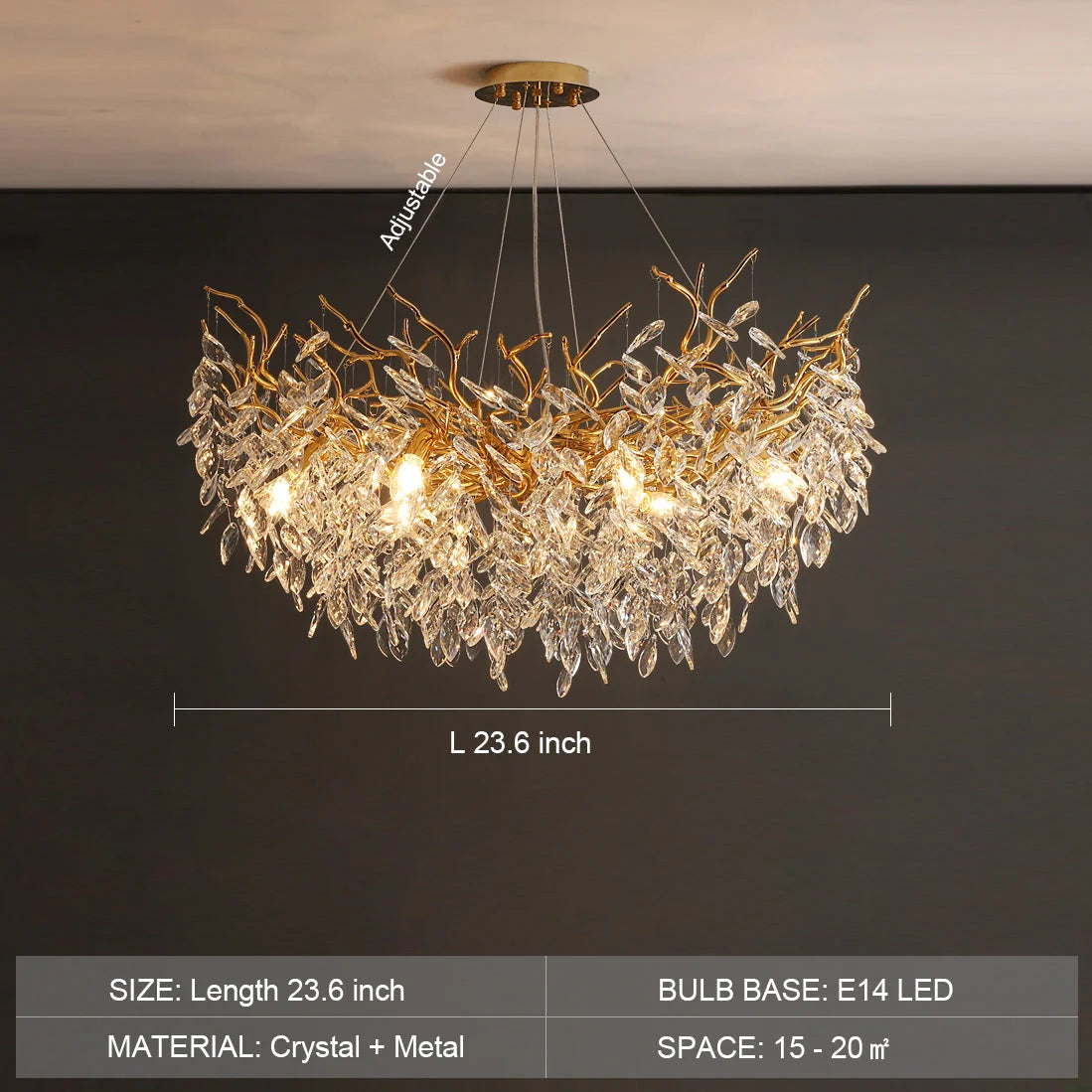 Chandelier Crystal Branch Design With LED Bulbs