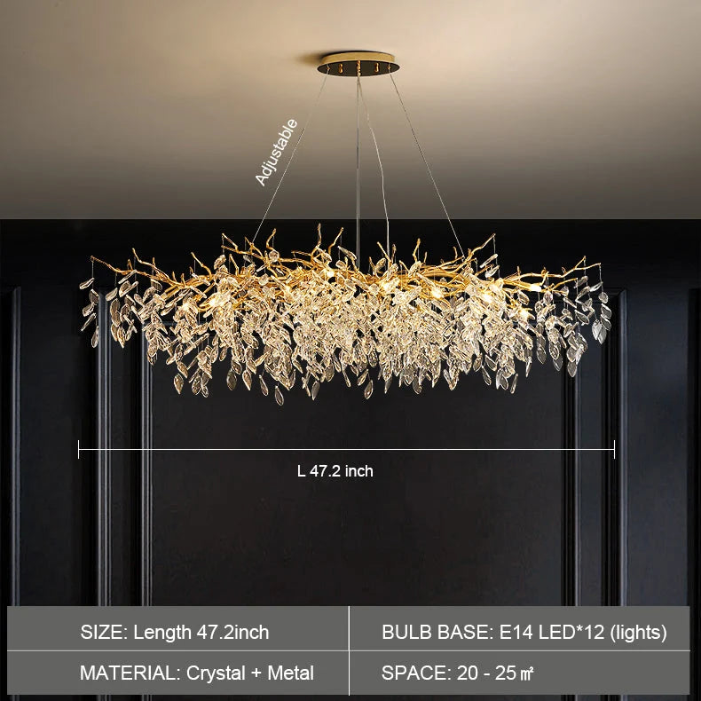 Chandelier Crystal Branch Design With LED Bulbs