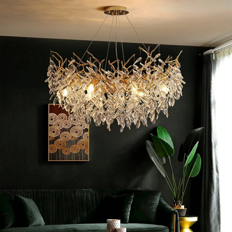 Chandelier Crystal Branch Design With LED Bulbs