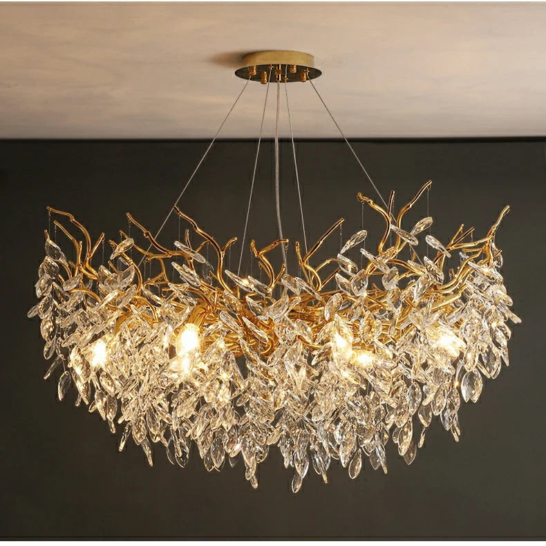 Chandelier Crystal Branch Design With LED Bulbs