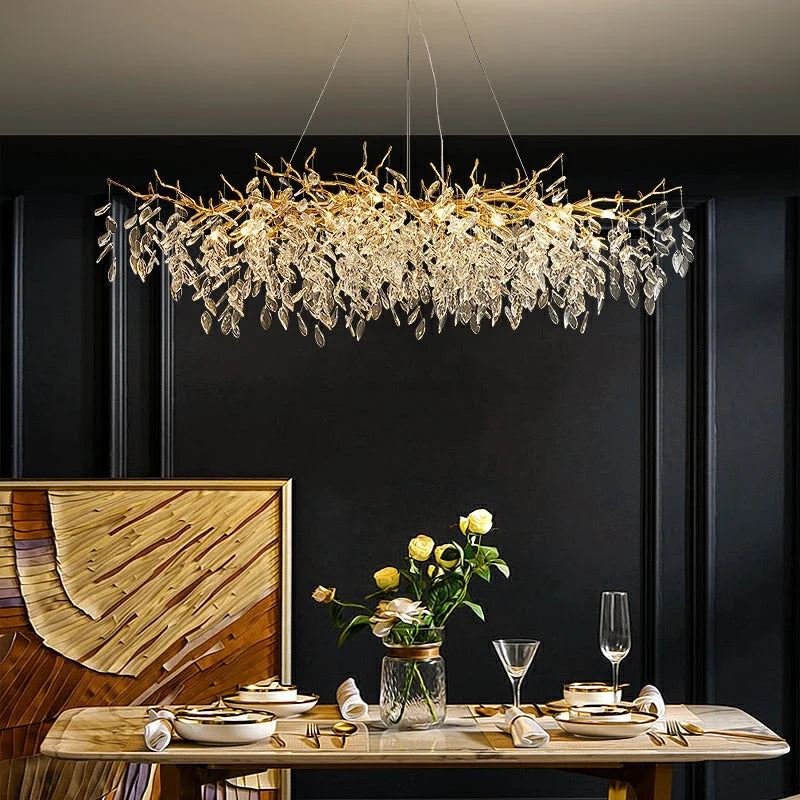 Chandelier Crystal Branch Design With LED Bulbs