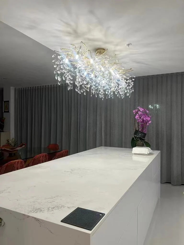 Chandelier Crystal Branch Design With LED Bulbs