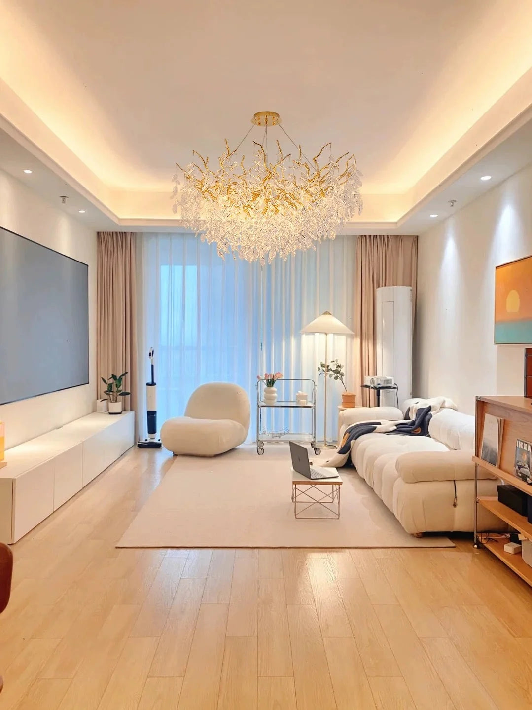 Chandelier Crystal Branch Design With LED Bulbs