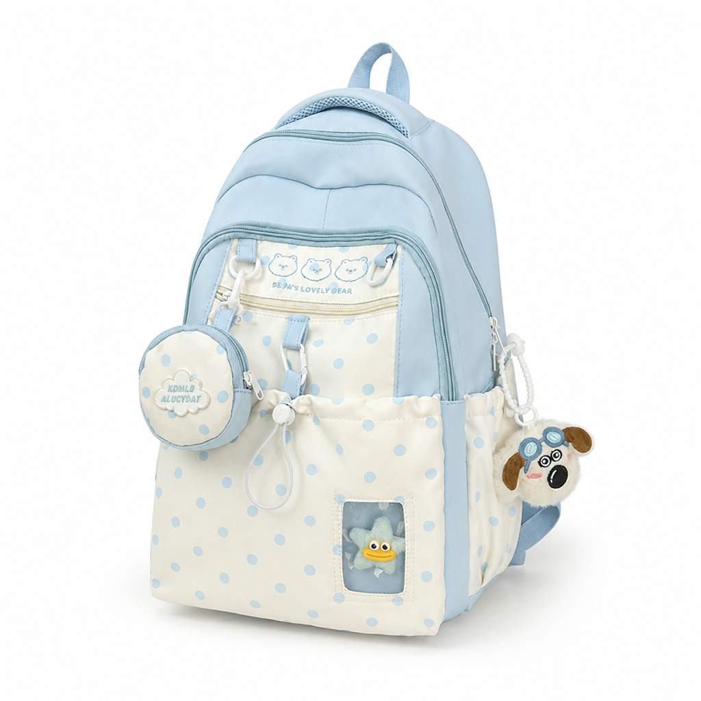 Character-Themed Multi-Pocket Kids Backpack